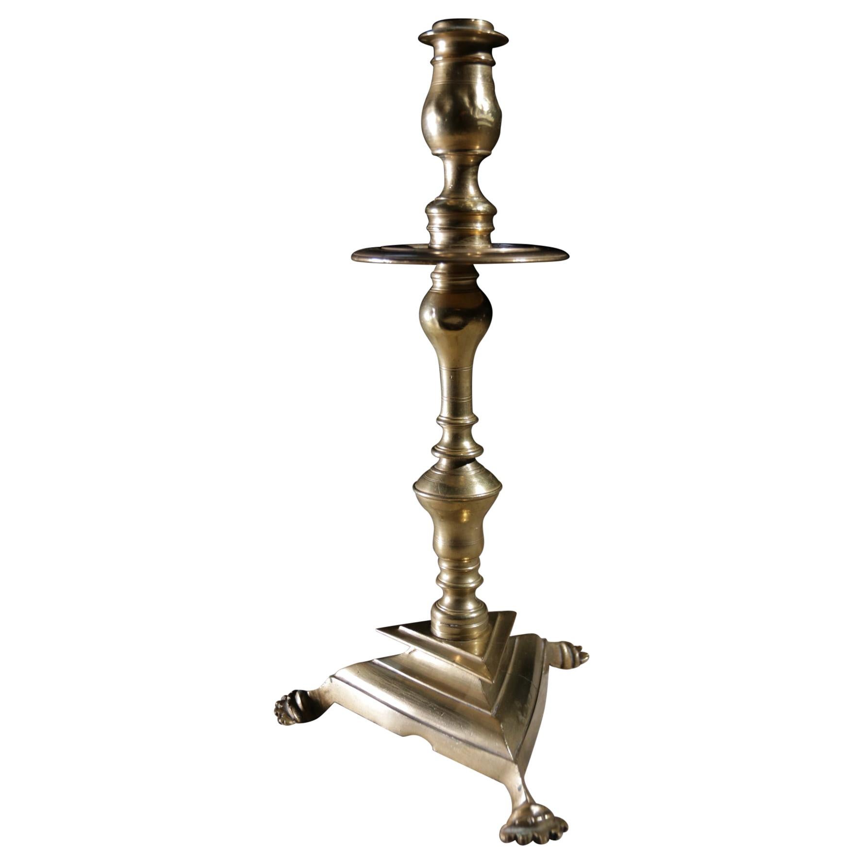 17th Century Brass Candlestick, France, circa 1690 For Sale