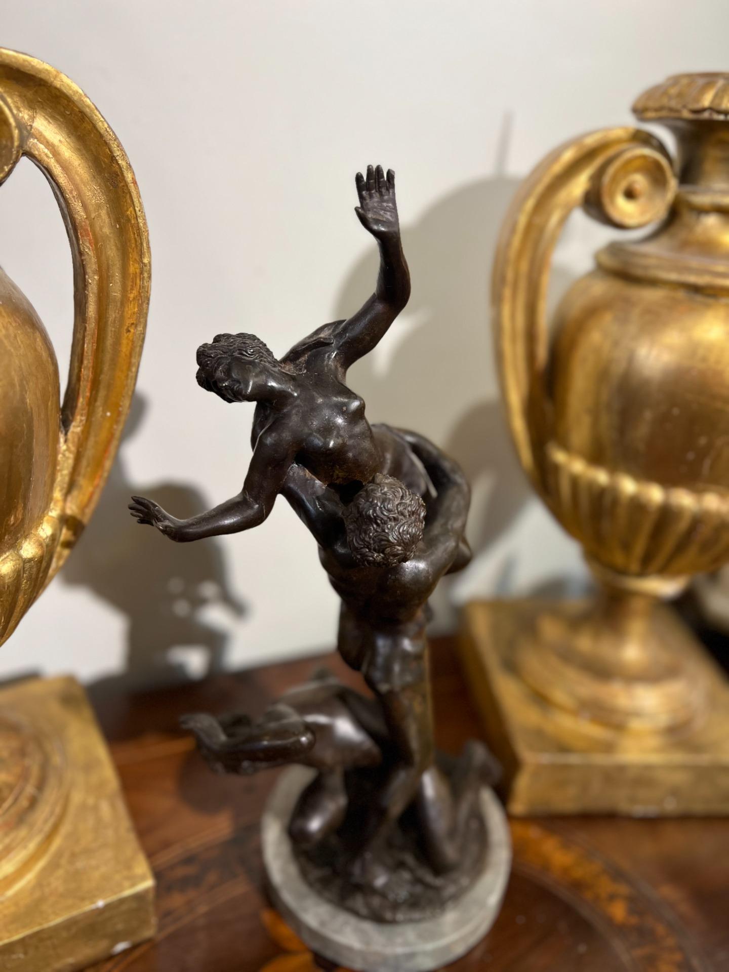 17th CENTURY BRONZE GROUP, RAPE OF THE SABINE WOMEN For Sale 3