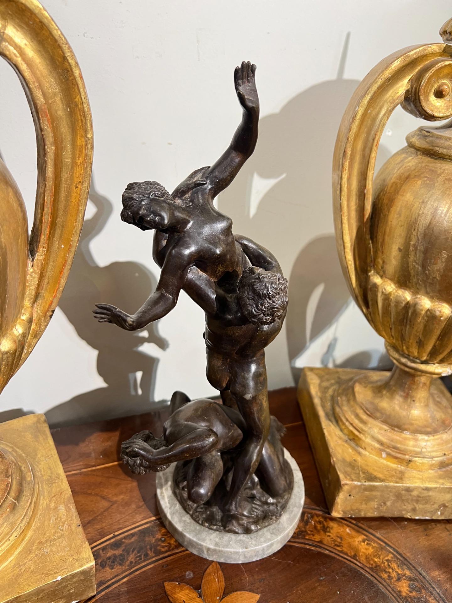 17th CENTURY BRONZE GROUP, RAPE OF THE SABINE WOMEN For Sale 1