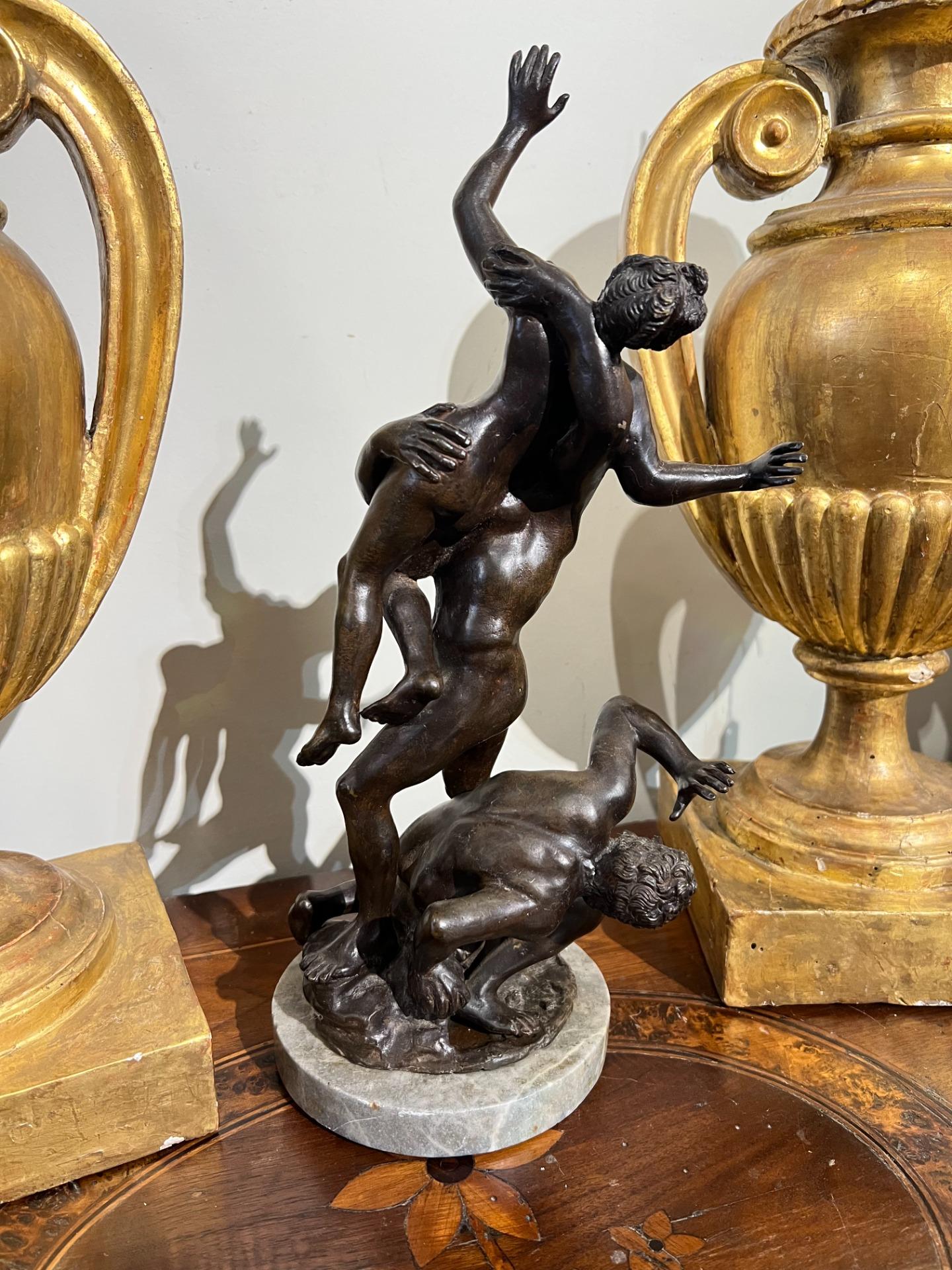 17th CENTURY BRONZE GROUP, RAPE OF THE SABINE WOMEN For Sale 2