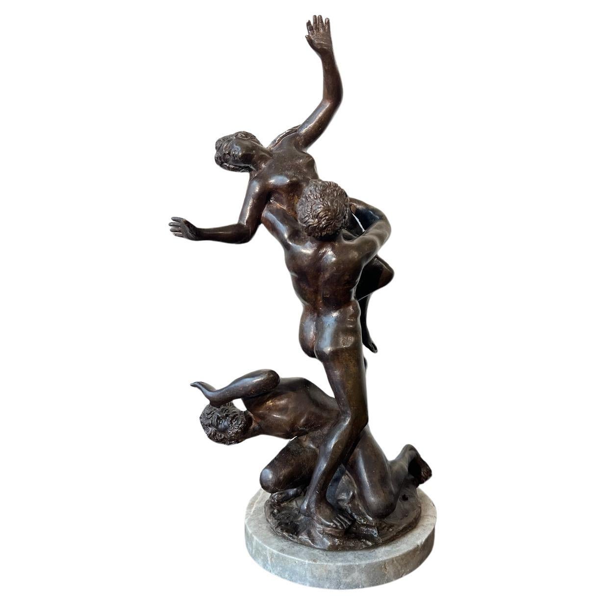 17th CENTURY BRONZE GROUP, RAPE OF THE SABINE WOMEN For Sale