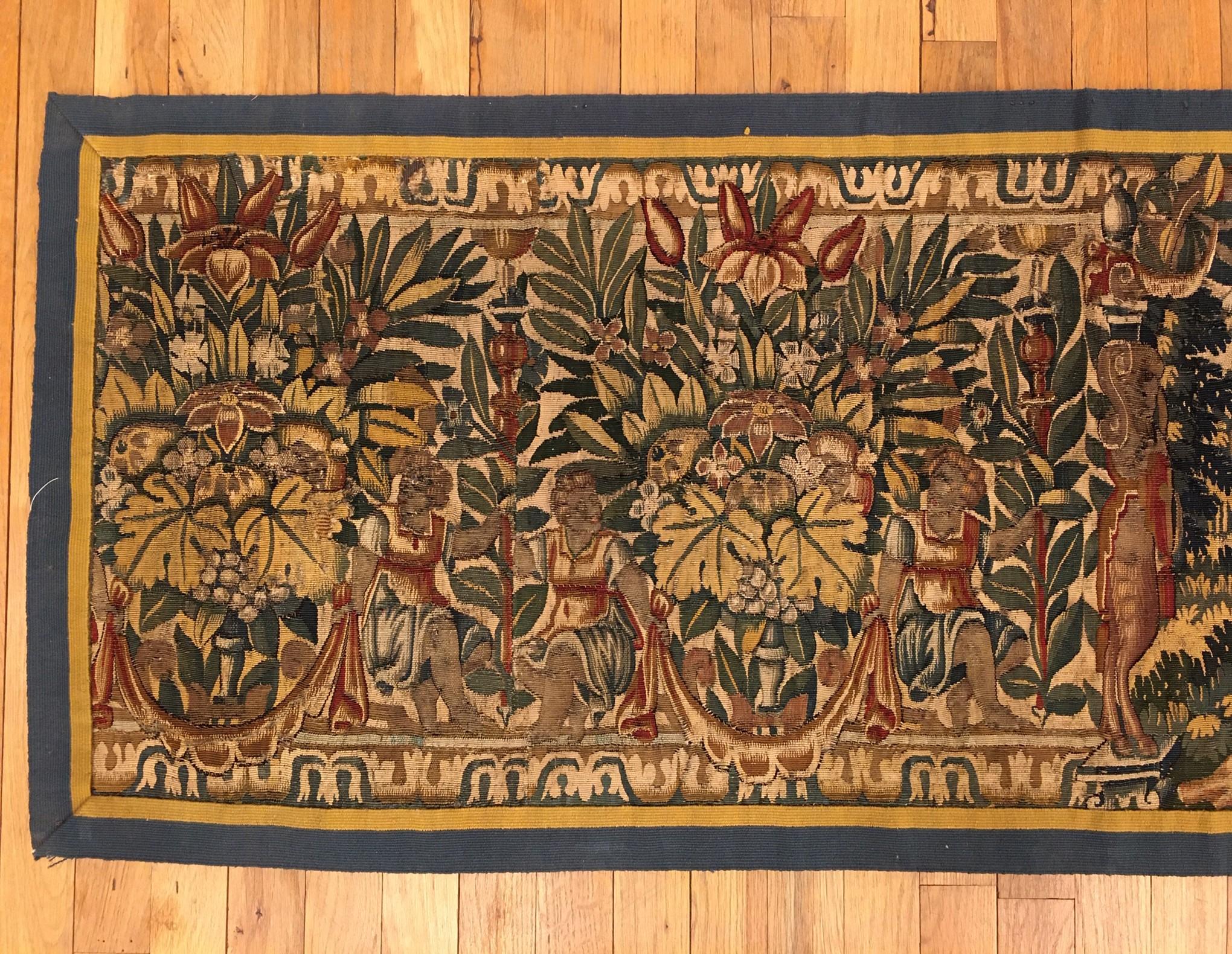 Hand-Woven 17th Century Brussels Historical Tapestry Panel For Sale