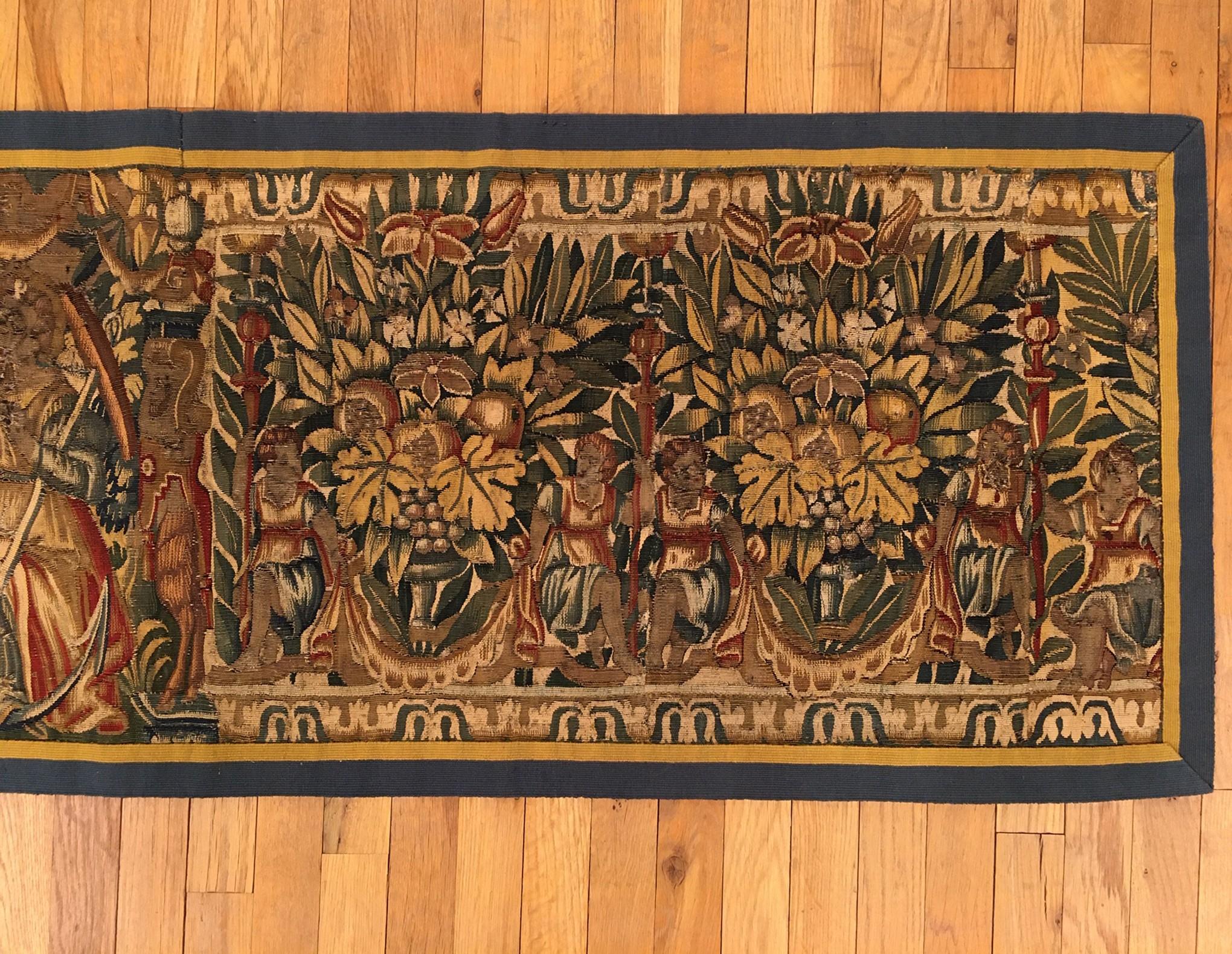 17th Century Brussels Historical Tapestry Panel In Good Condition For Sale In New York, NY