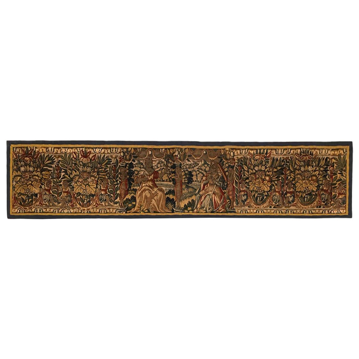 17th Century Brussels Historical Tapestry Panel For Sale