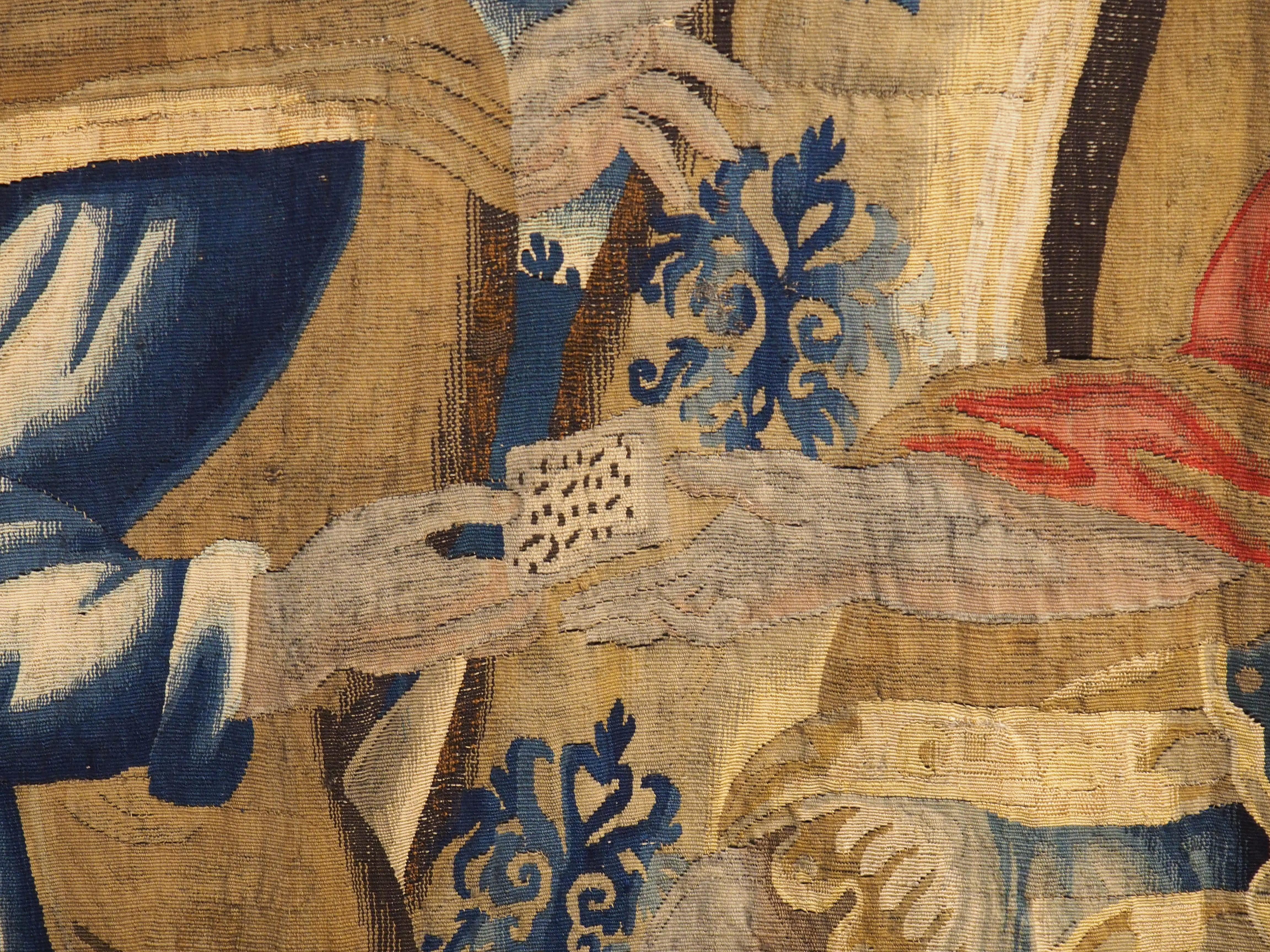Tapisserie de Bruxelles du 17e siècle en soie et laine représentant une scène romaine en vente 3