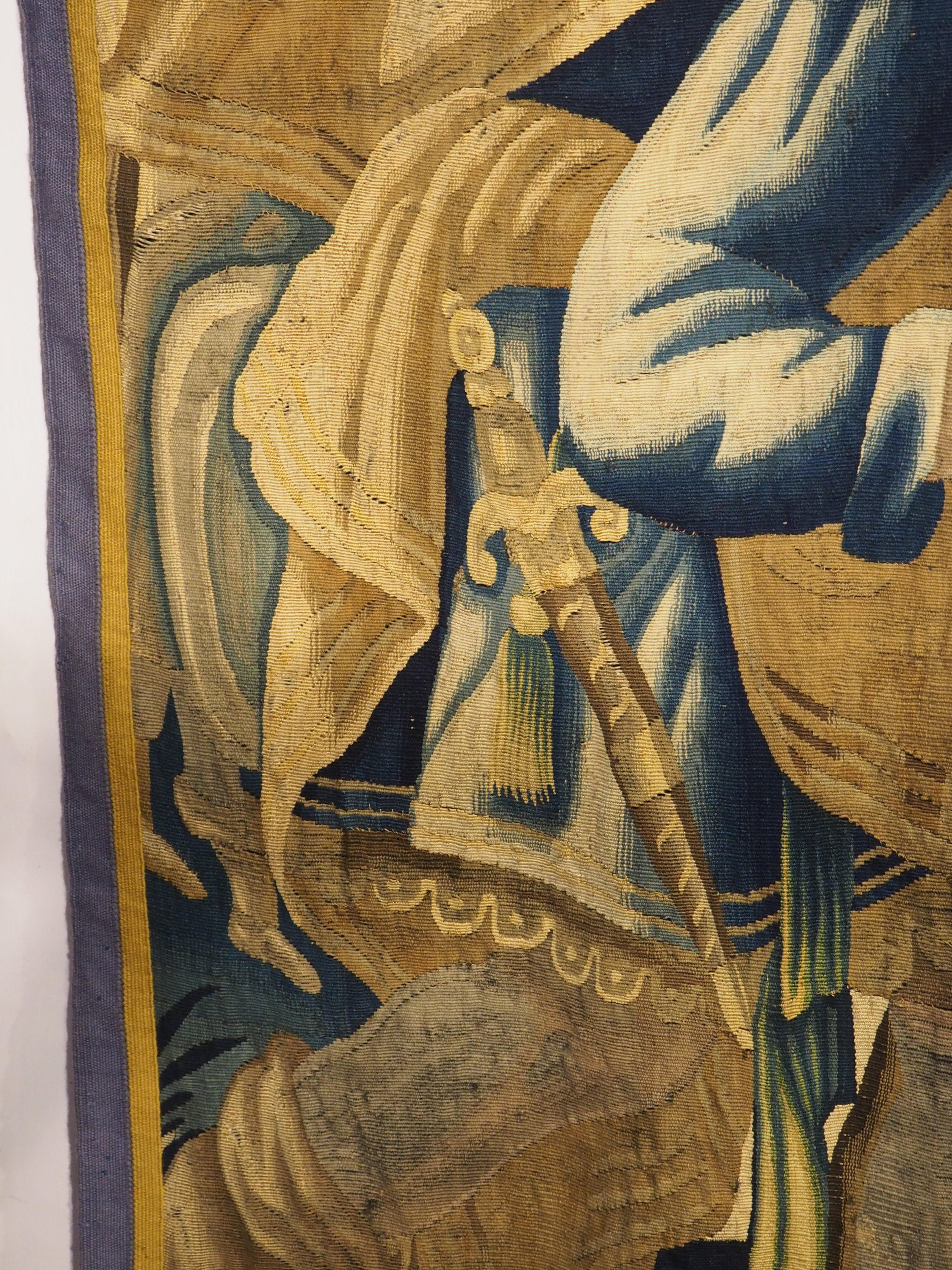Tapisserie de Bruxelles du 17e siècle en soie et laine représentant une scène romaine en vente 5