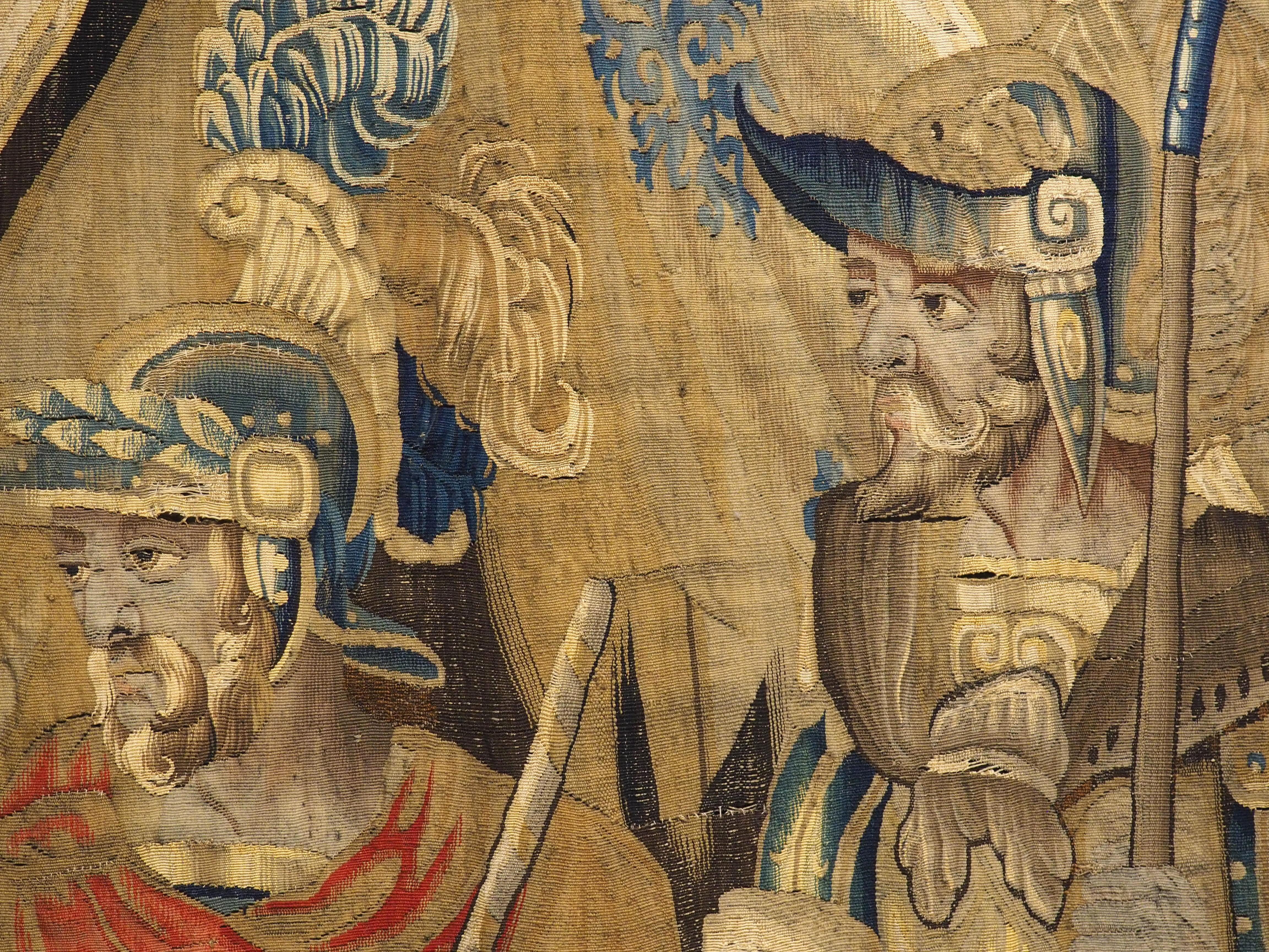 Tapisserie de Bruxelles du 17e siècle en soie et laine représentant une scène romaine en vente 6