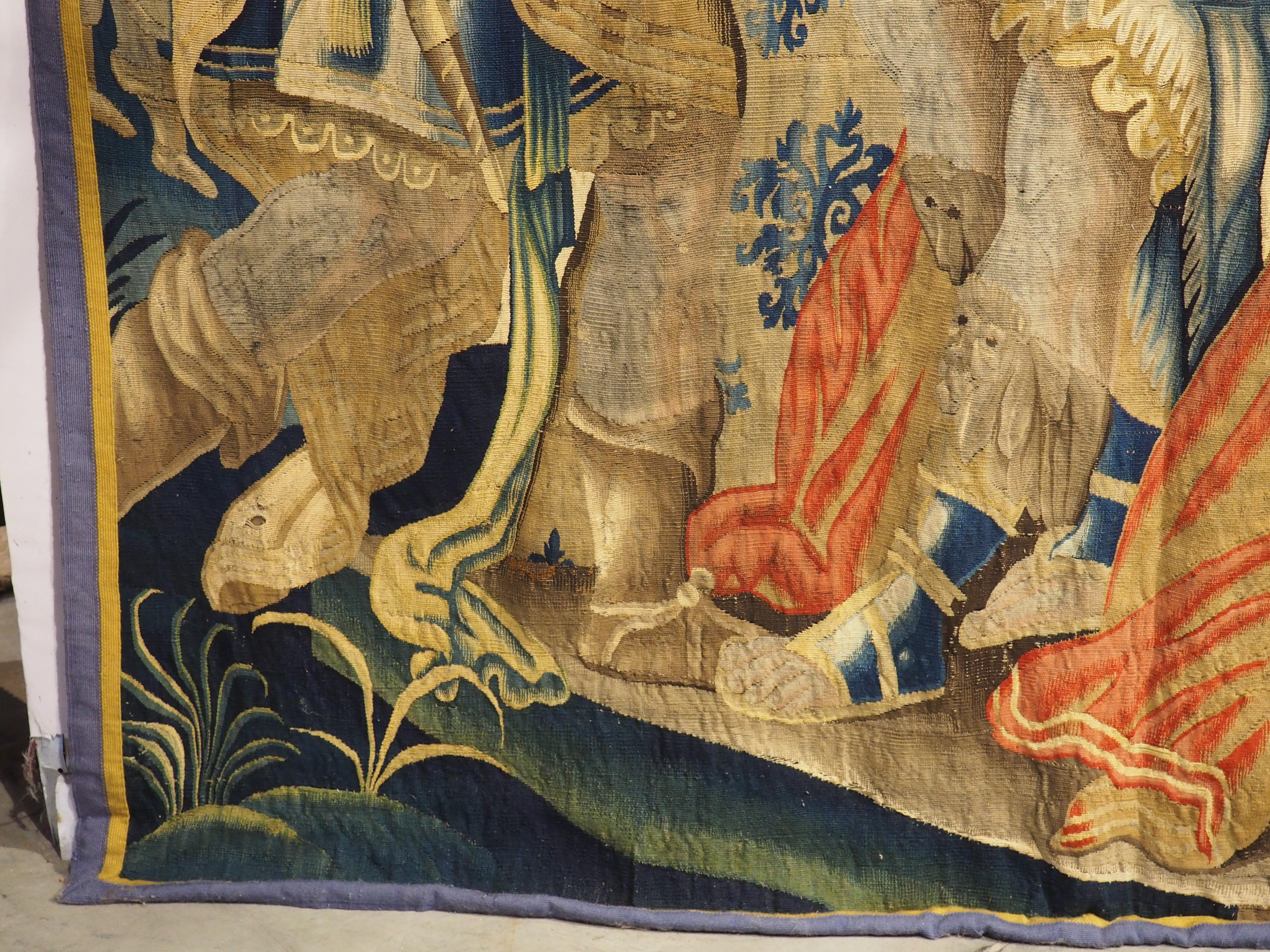 Tapisserie de Bruxelles du 17e siècle en soie et laine représentant une scène romaine Bon état - En vente à Dallas, TX