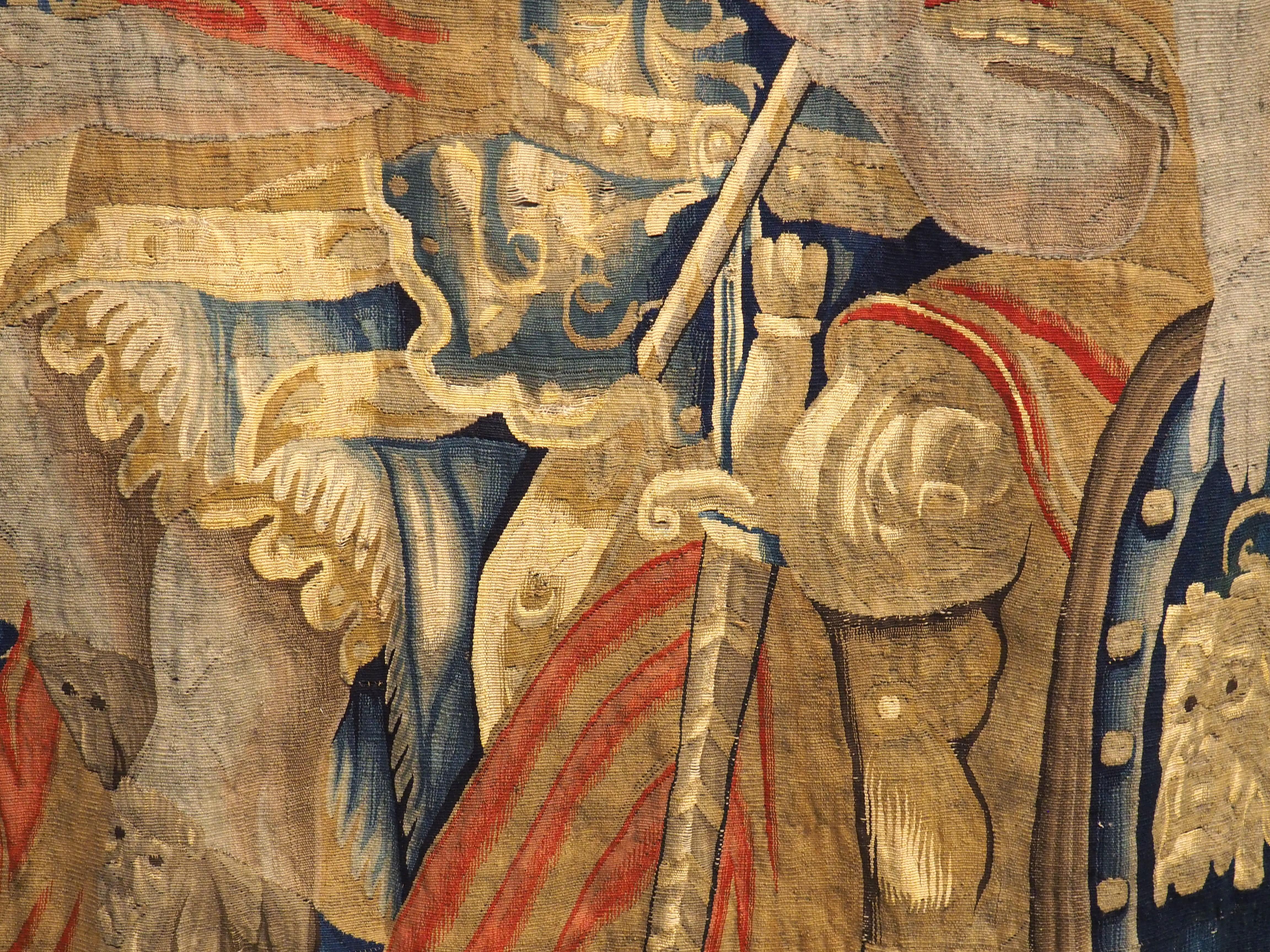 Tapisserie de Bruxelles du 17e siècle en soie et laine représentant une scène romaine en vente 2