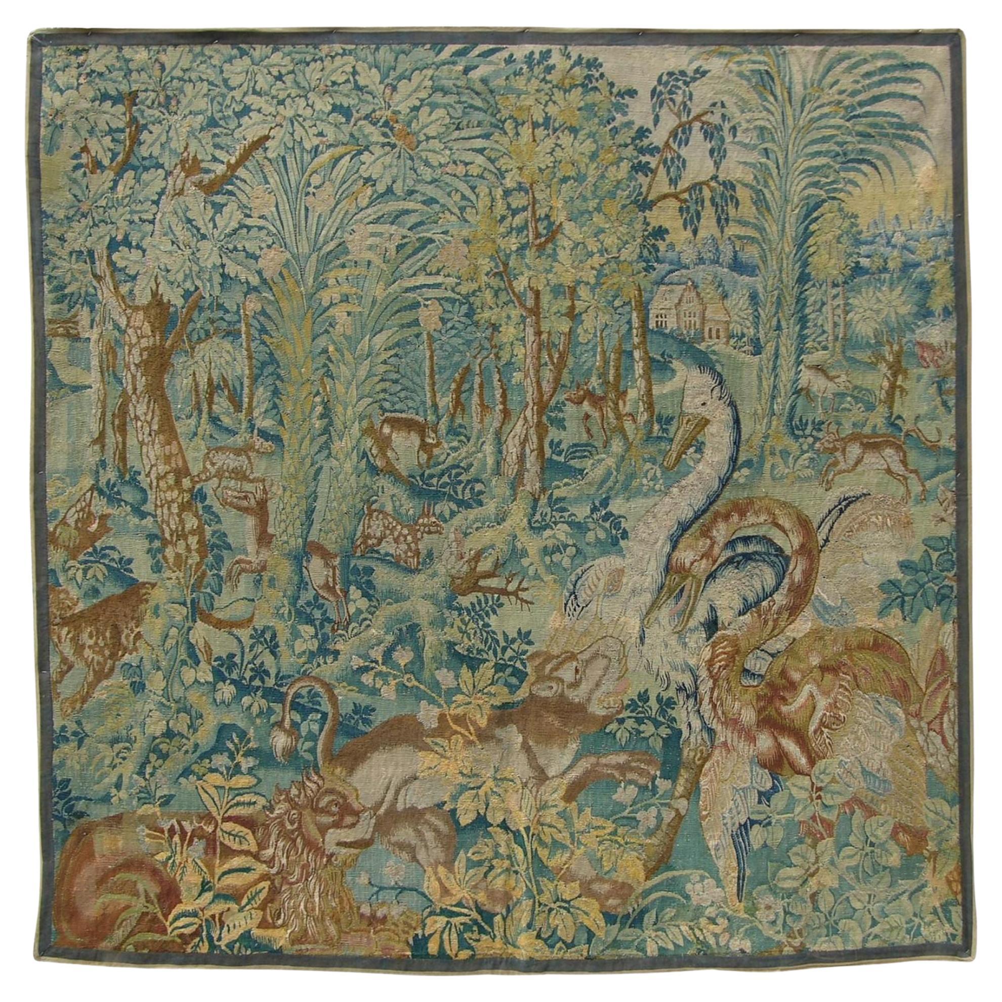 17th Century Brussels Tapestry 6'11" X 6'11"