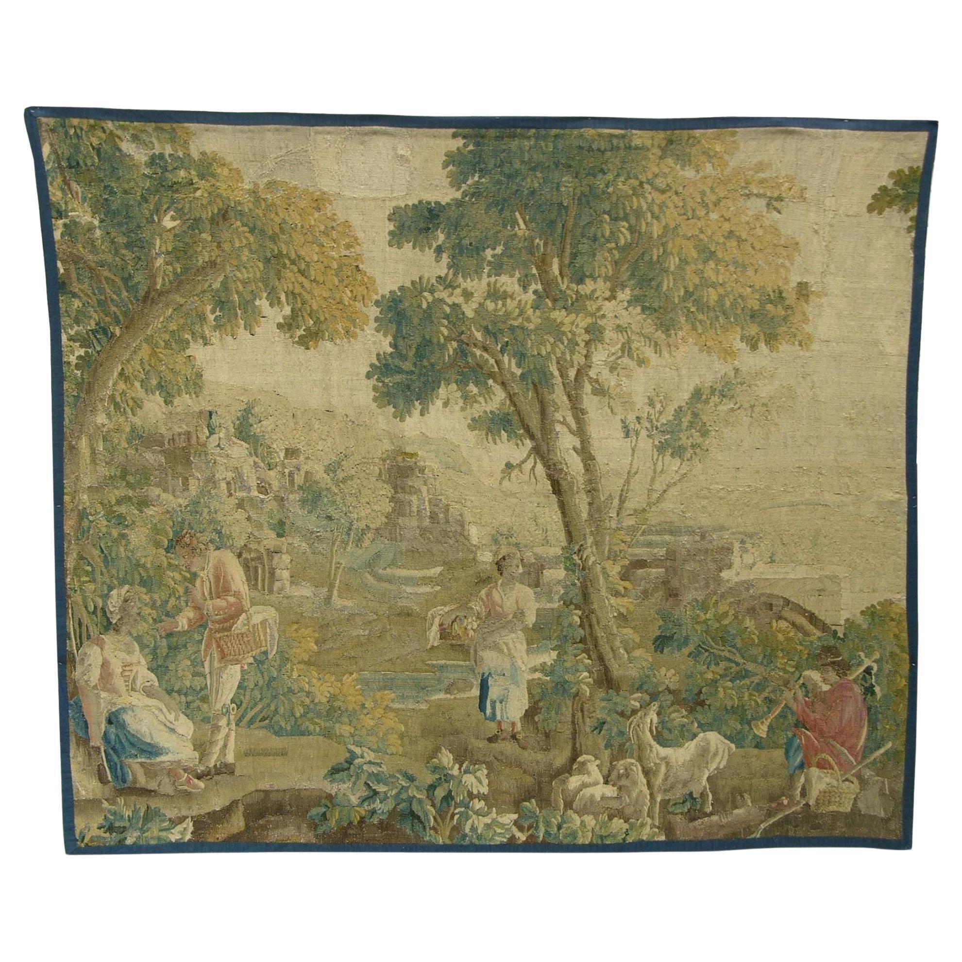 17th Century Brussels Tapestry 8'6" X 7'4" For Sale