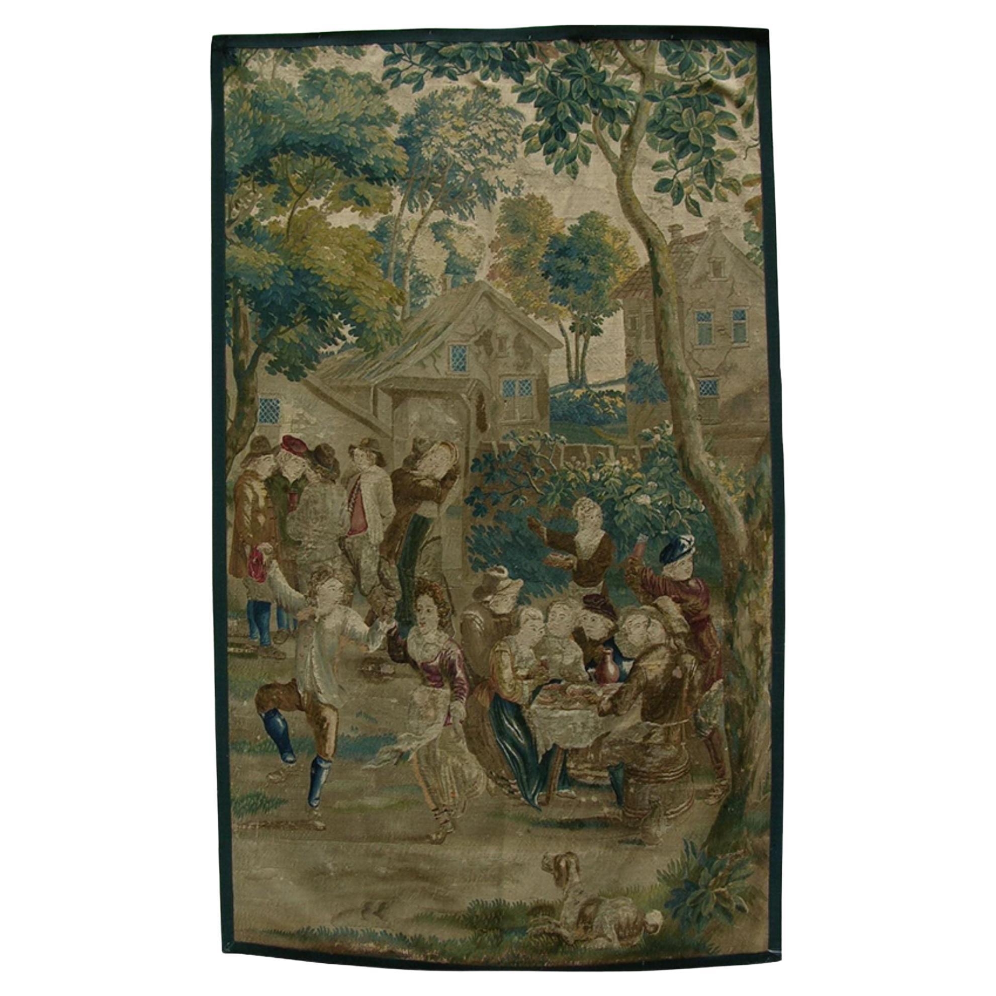 17th Century Brussels Tapestry 8'7" X 5'2" For Sale