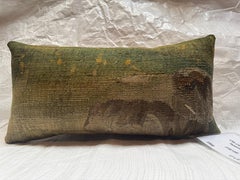 17th Century Brussels Tapestry Fragment Decorative Pillow