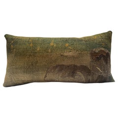 17th Century Brussels Tapestry Fragment Decorative Pillow
