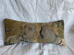 17th Century Brussels Tapestry Pillow with Figural Portrait Motif