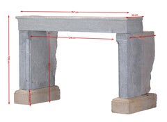 17th Century Brutalist Fireplace Surround in Bicolor Limestone - Rustic Luxury