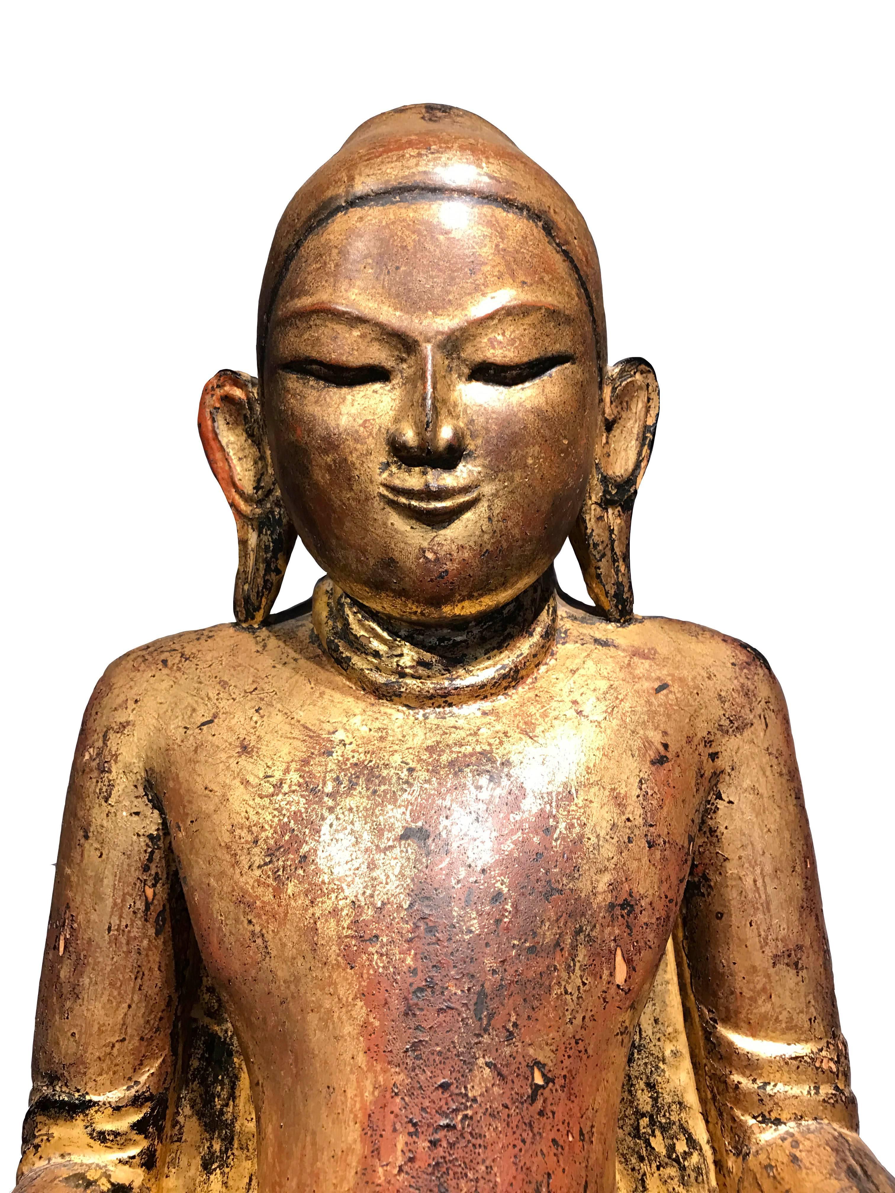 18th Century and Earlier 17th Century, Buddha in Abhaya and Varada Mudra, Ava Period, Burma For Sale