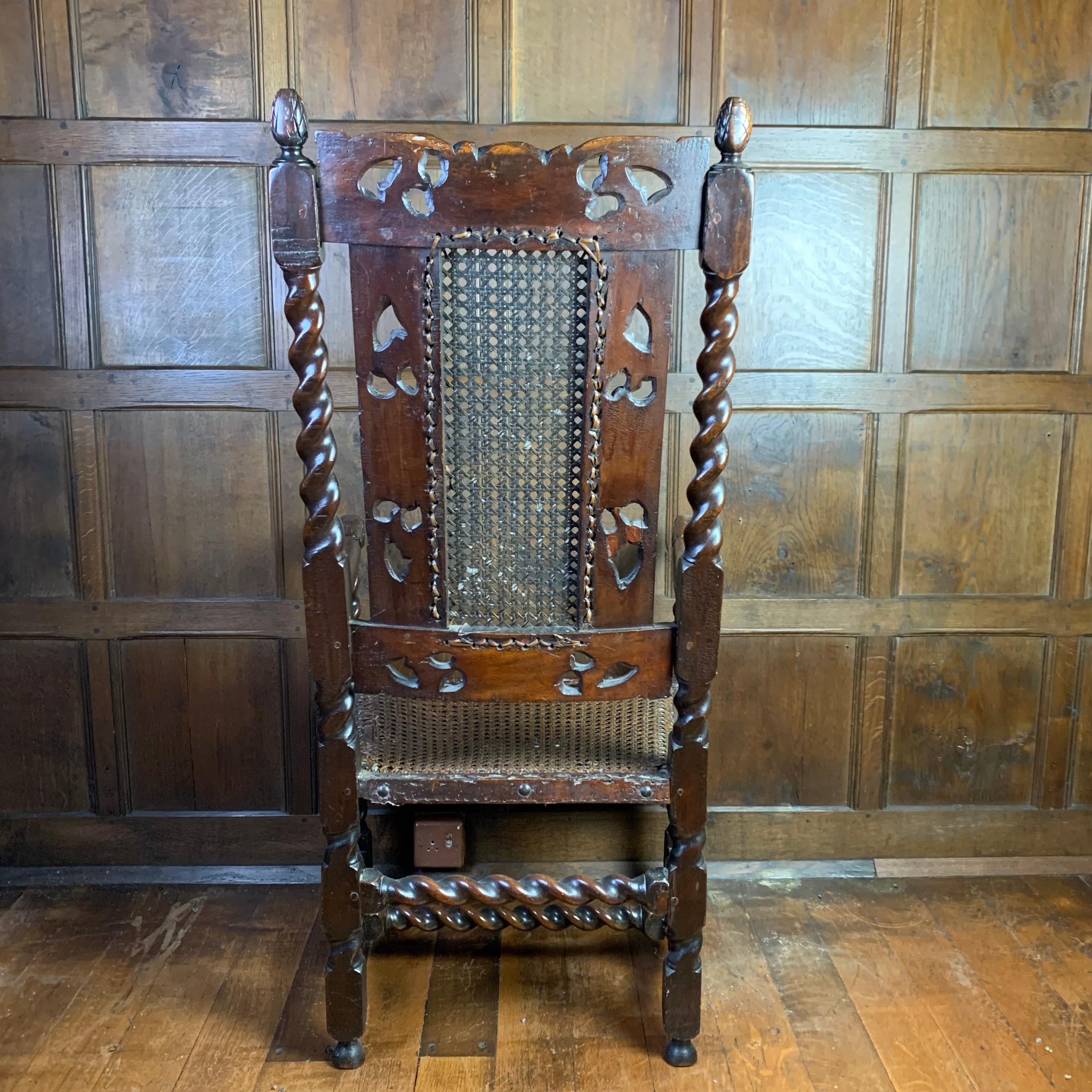 17th Century Carolean Walnut Armchair For Sale 2
