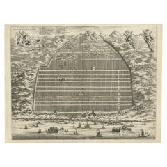 Meraviglia cartografica del XVII secolo: un'incisione dettagliata di Guangzhou (Kanton)