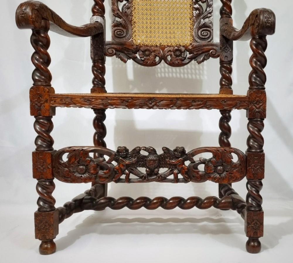 17th Century Carved Chair - English Ca 1660s For Sale 1