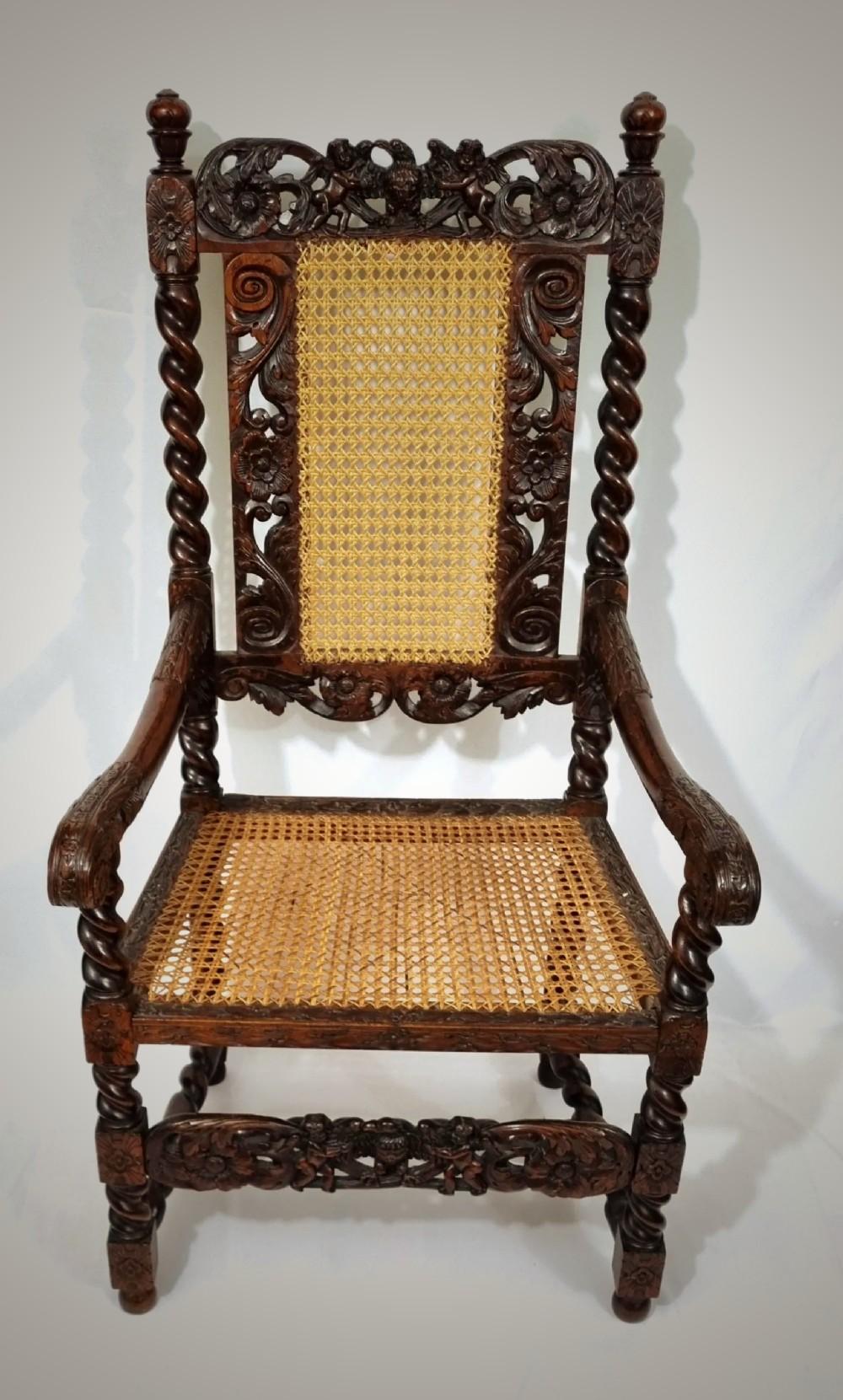 17th Century Carved Chair - English Ca 1660s For Sale 3