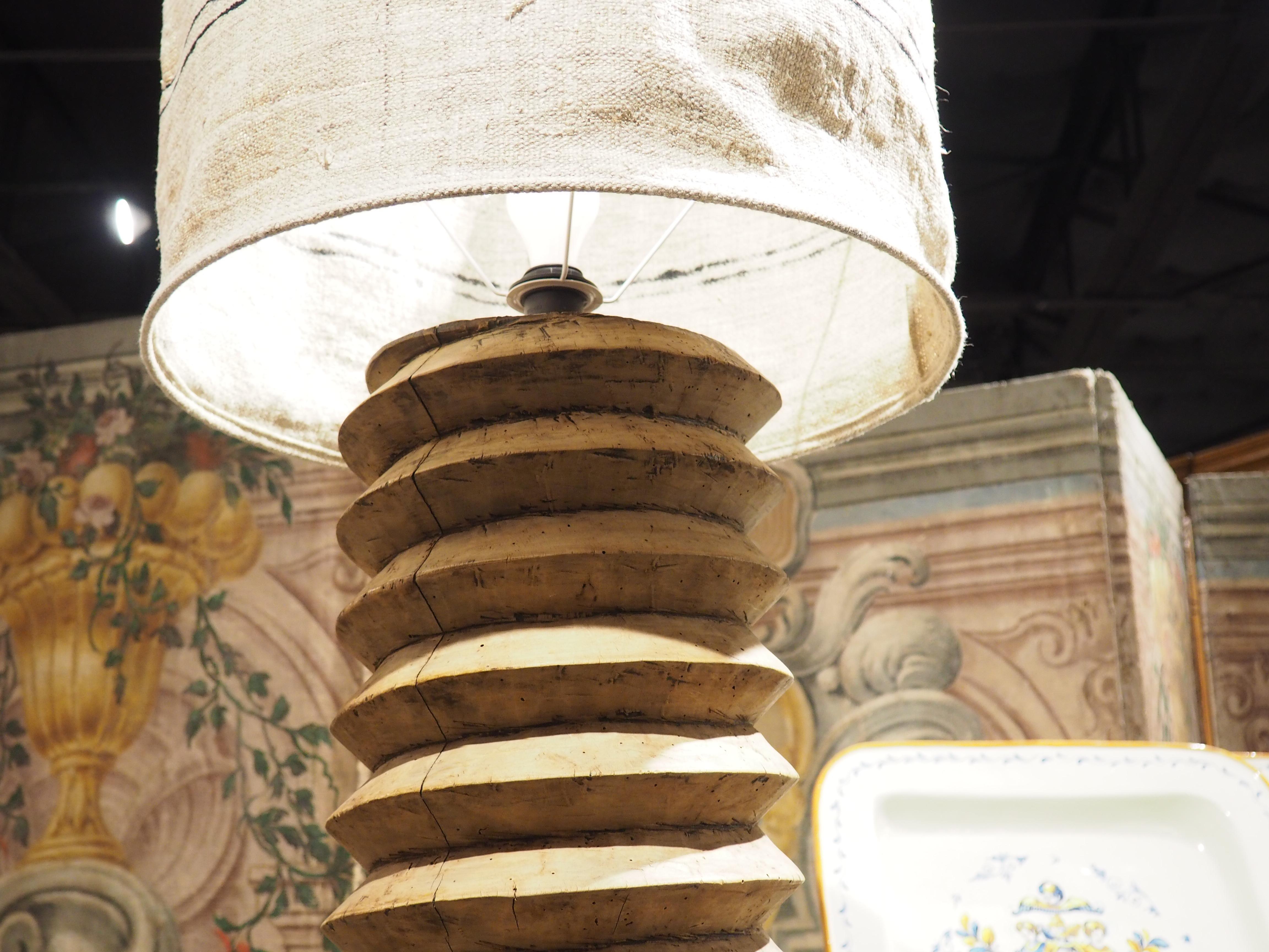 17th Century Carved French Walnut Wine Press Floor Lamp For Sale 8