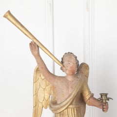 17th Century Carved Giltwood Heralding Angel