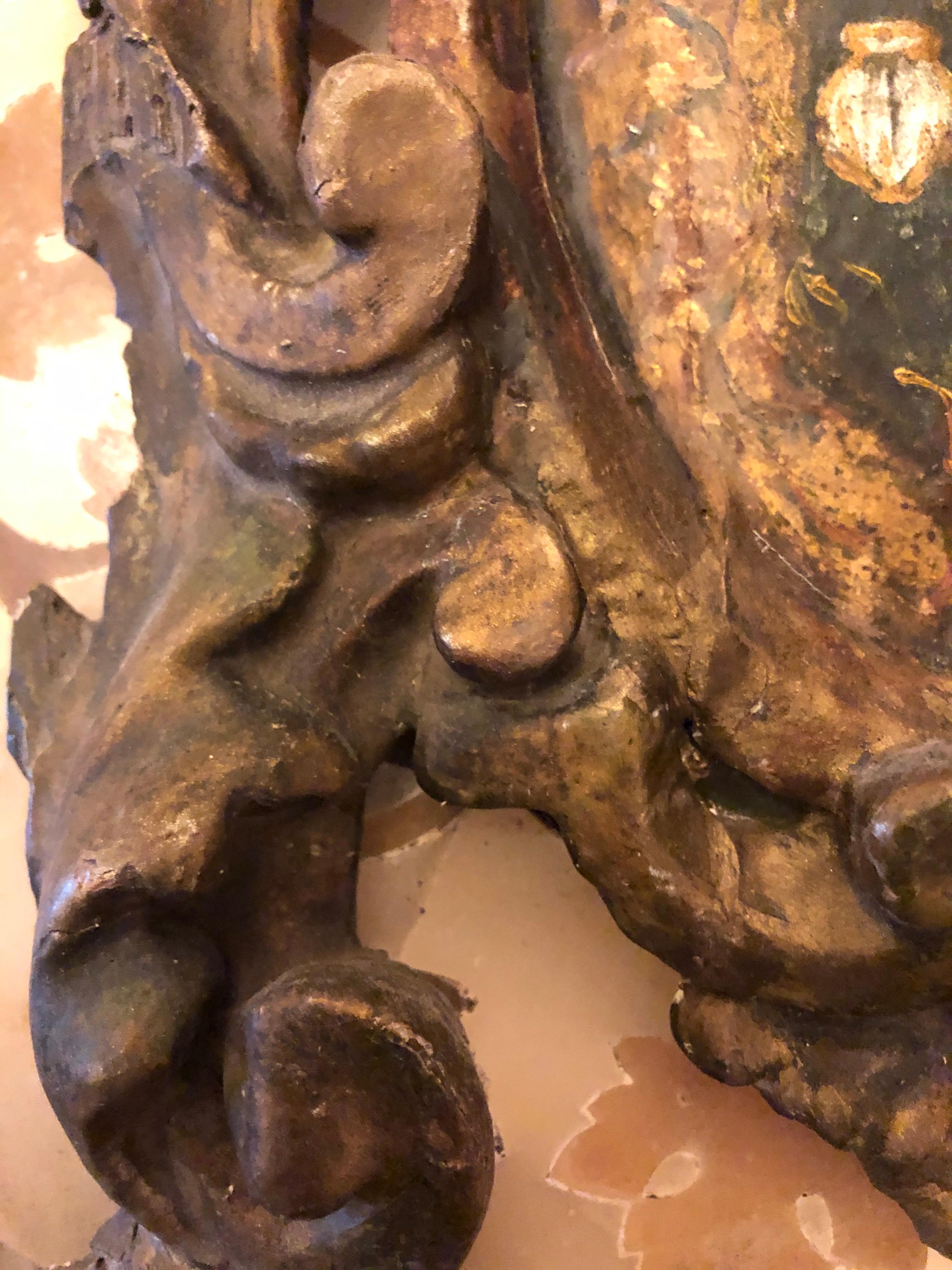 18th Century and Earlier 17th Century Carved Italian Crest