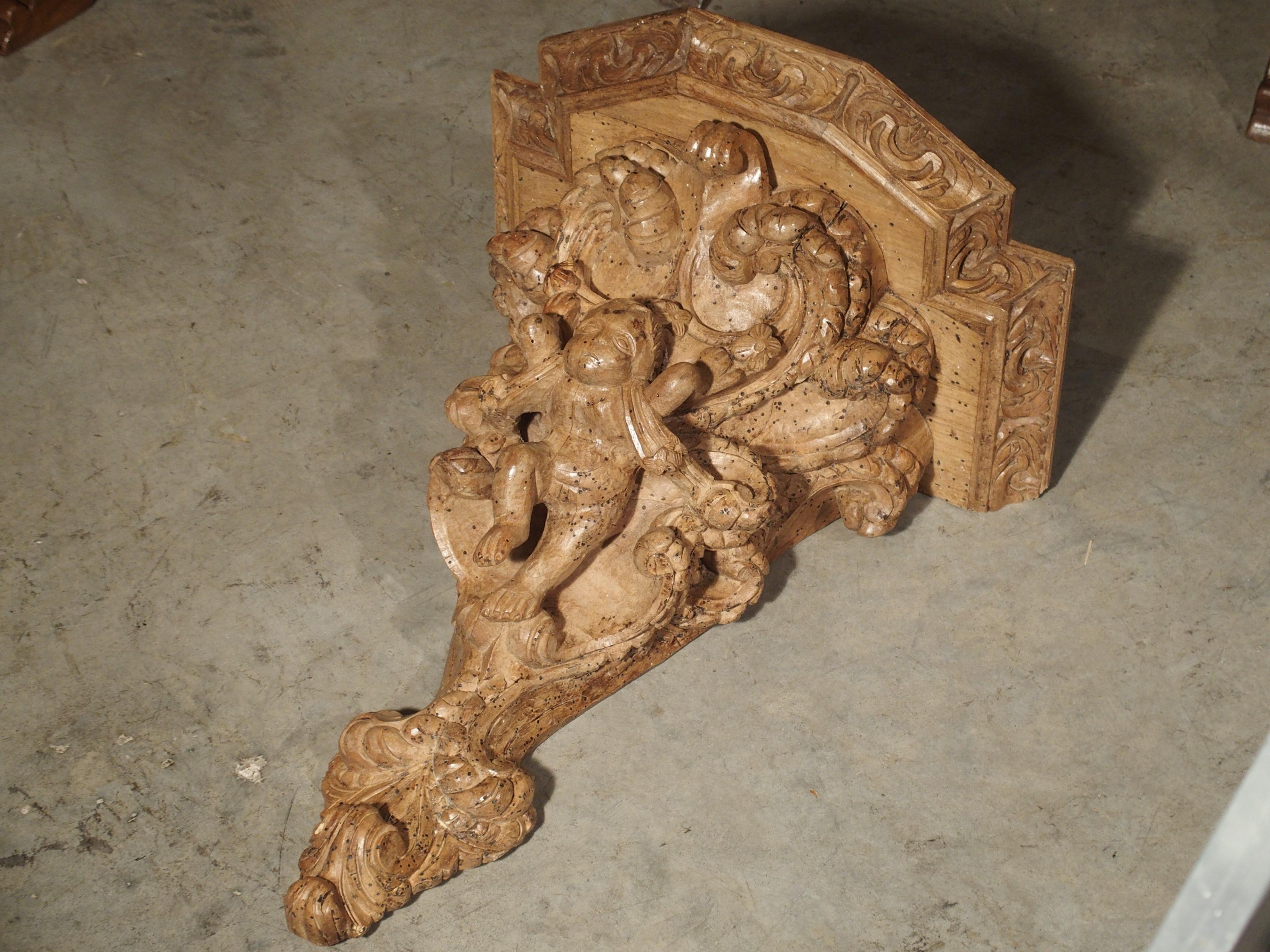 17th Century Carved Italian Wall Bracket Shelf 2