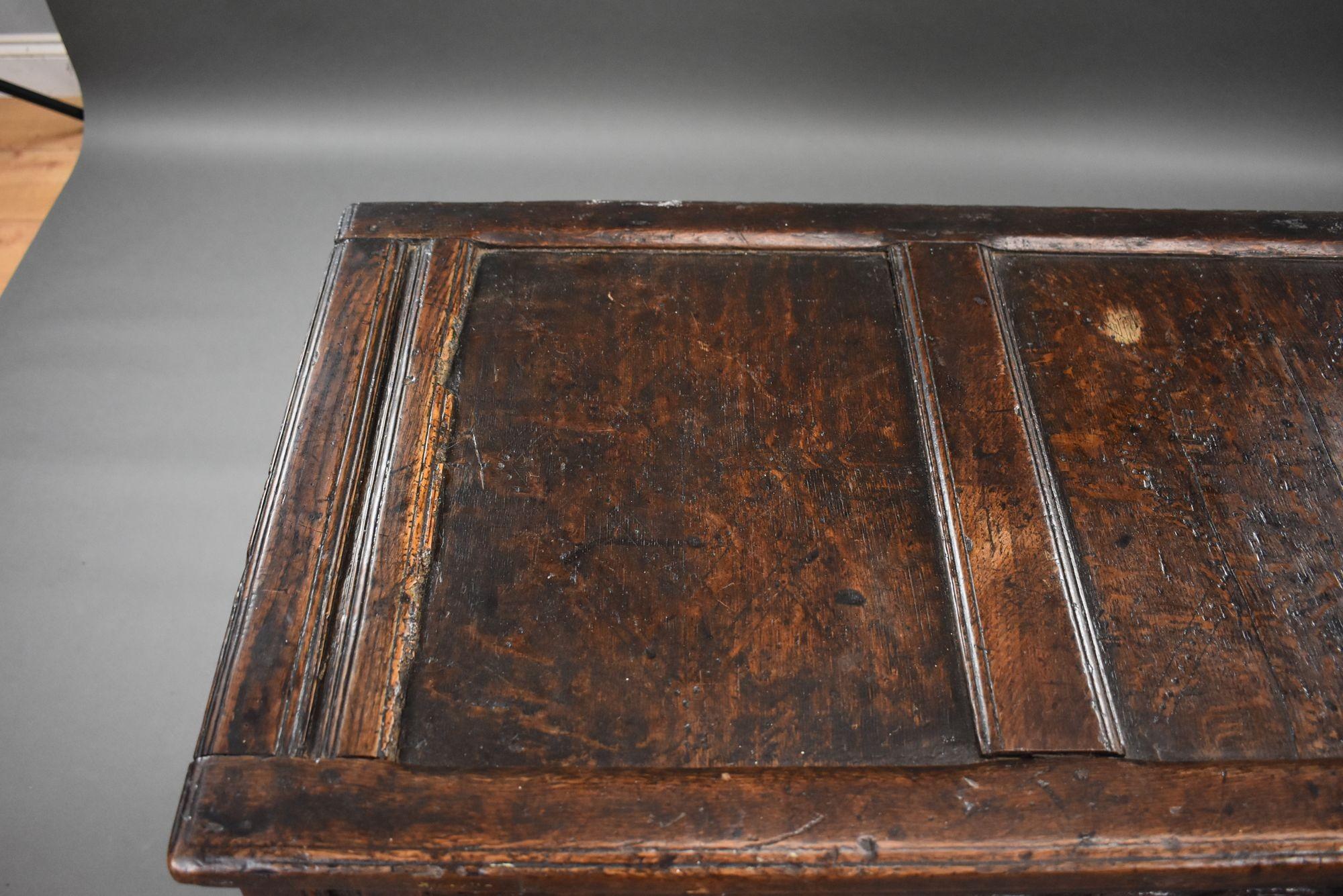 17th Century Carved Oak Coffer For Sale 5