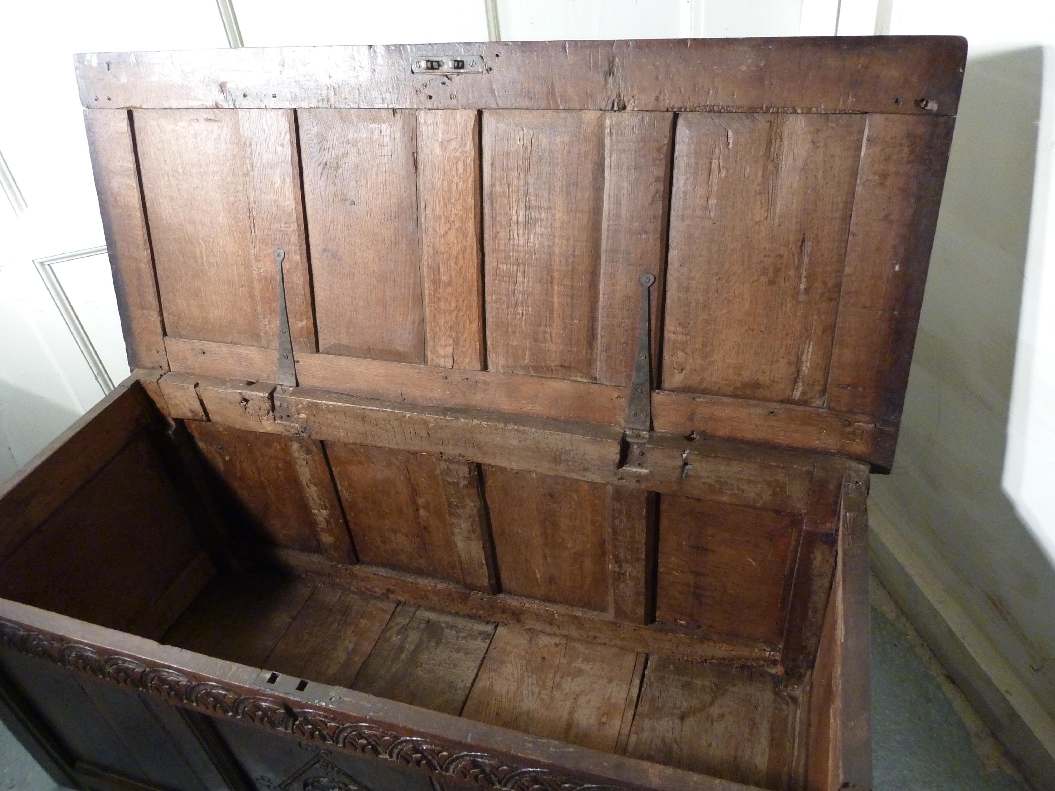 17th century oak coffer for sale