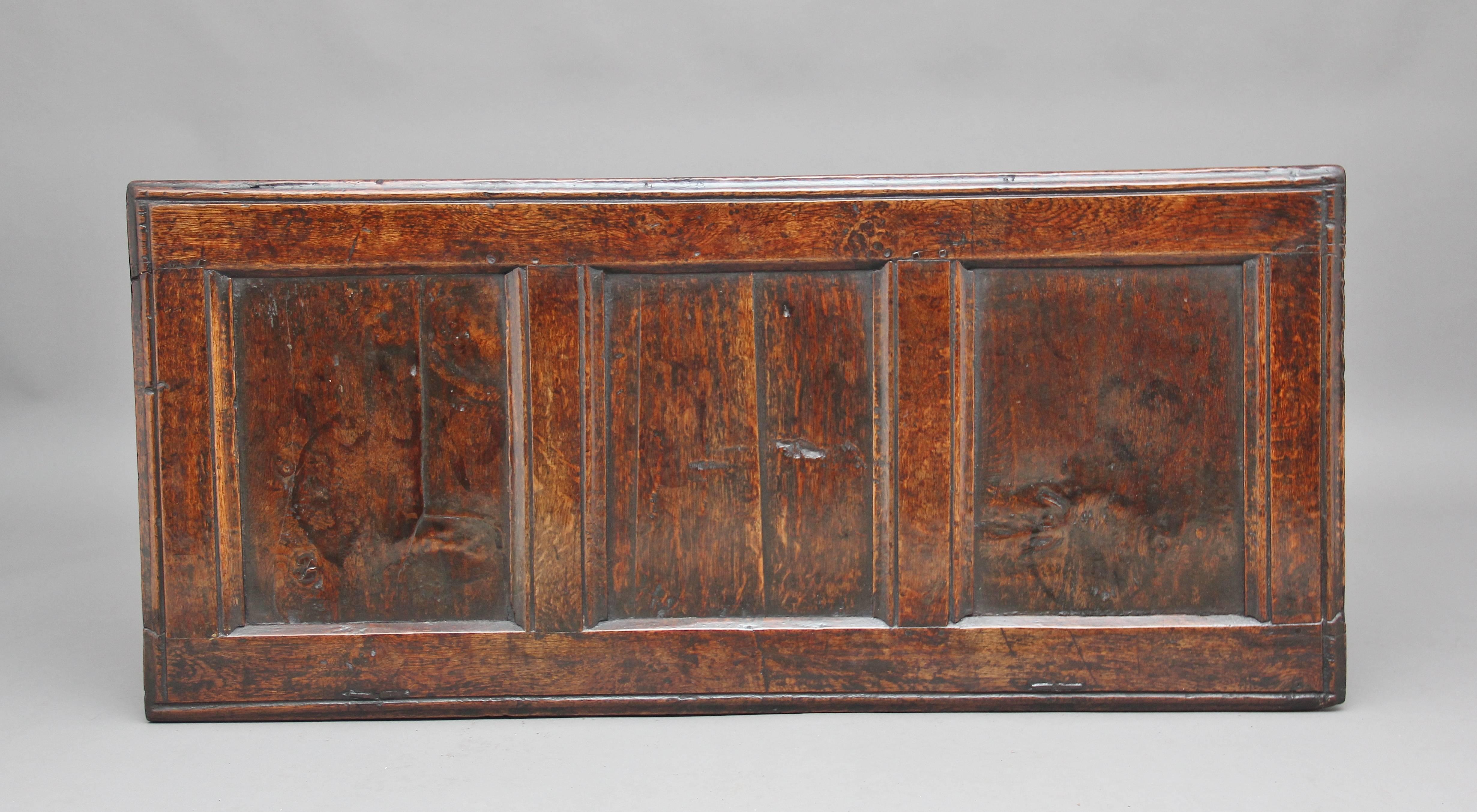 17th Century Carved Oak Coffer In Good Condition In Martlesham, GB