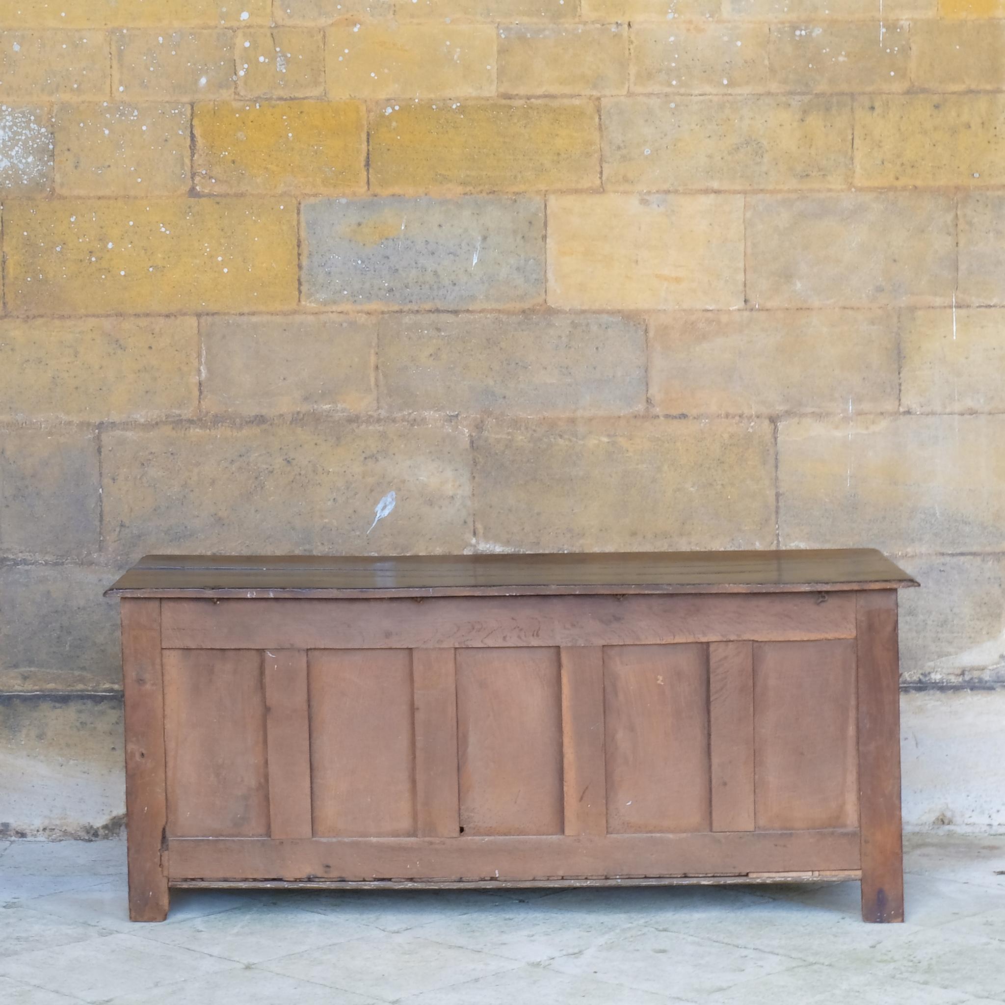17th Century Carved Oak Coffer For Sale 2