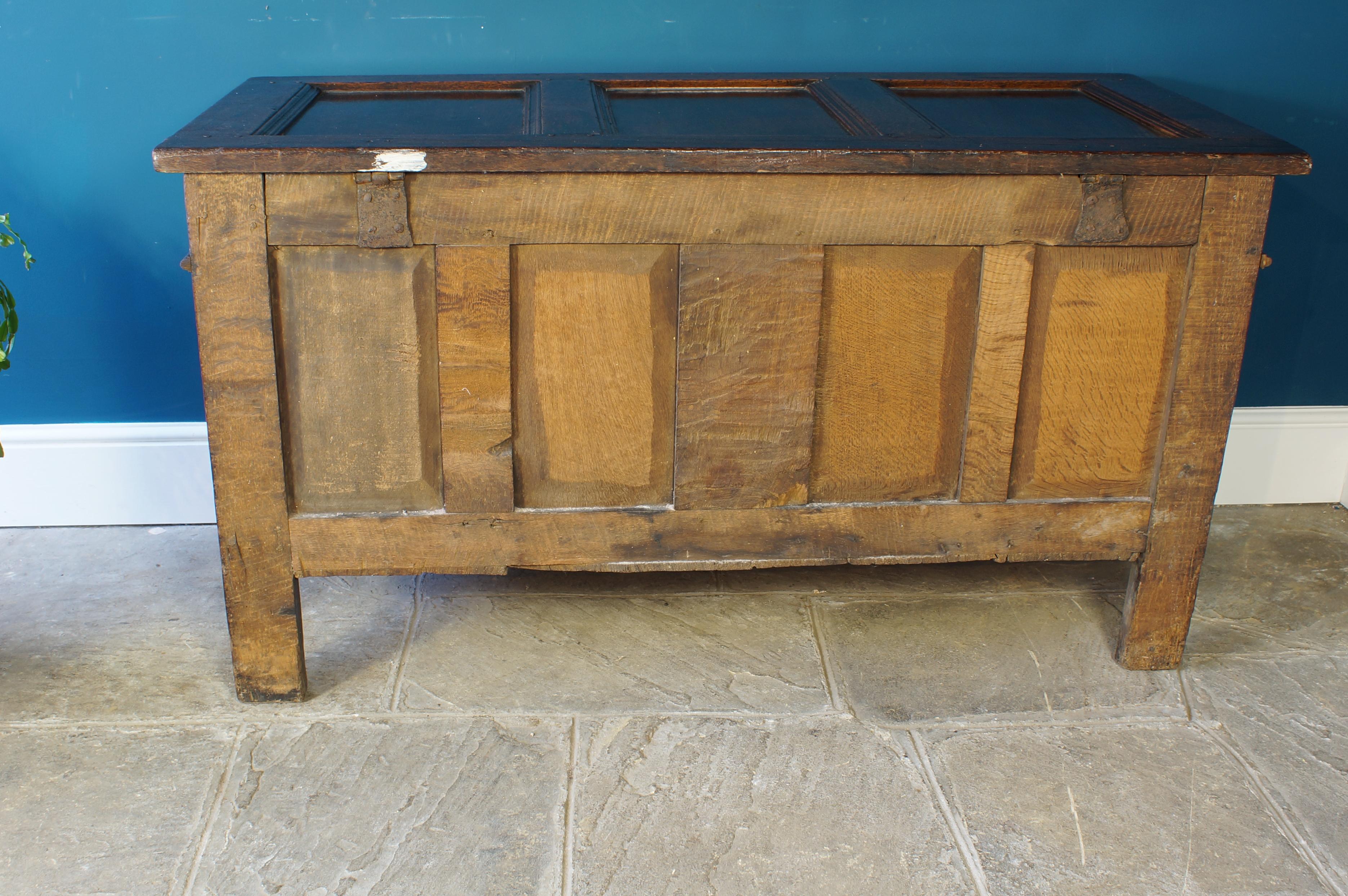 17th Century Carved Oak Coffer of an excellent colour. For Sale 5
