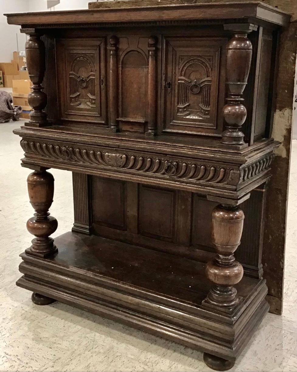 17th Century Carved Oak Court Cupboard In Good Condition In Bradenton, FL
