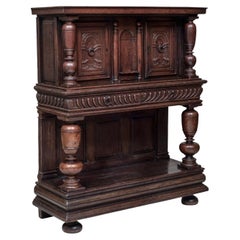 17th Century Carved Oak Court Cupboard