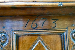 17th Century Carved Oak Court Cupboard, Livery Cupboard
