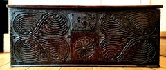 17th Century Carved Oak Document Box