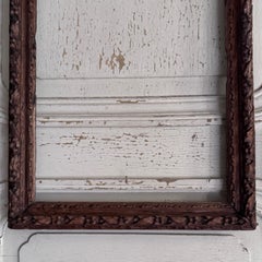 Cadre en Oak Oak sculpté du 17ème siècle avec garniture moulée