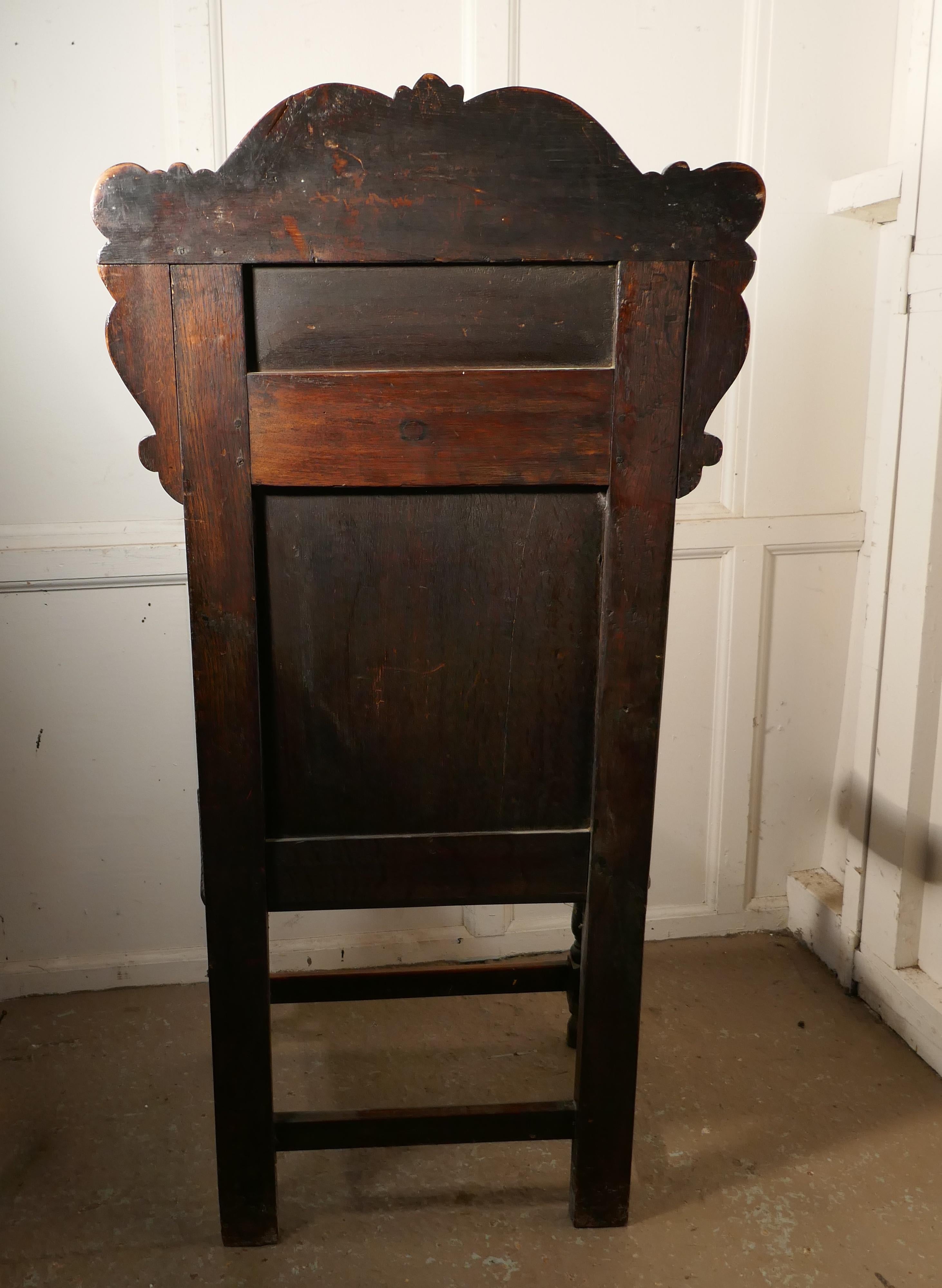 17th Century Carved Oak Wainscot Chair 9