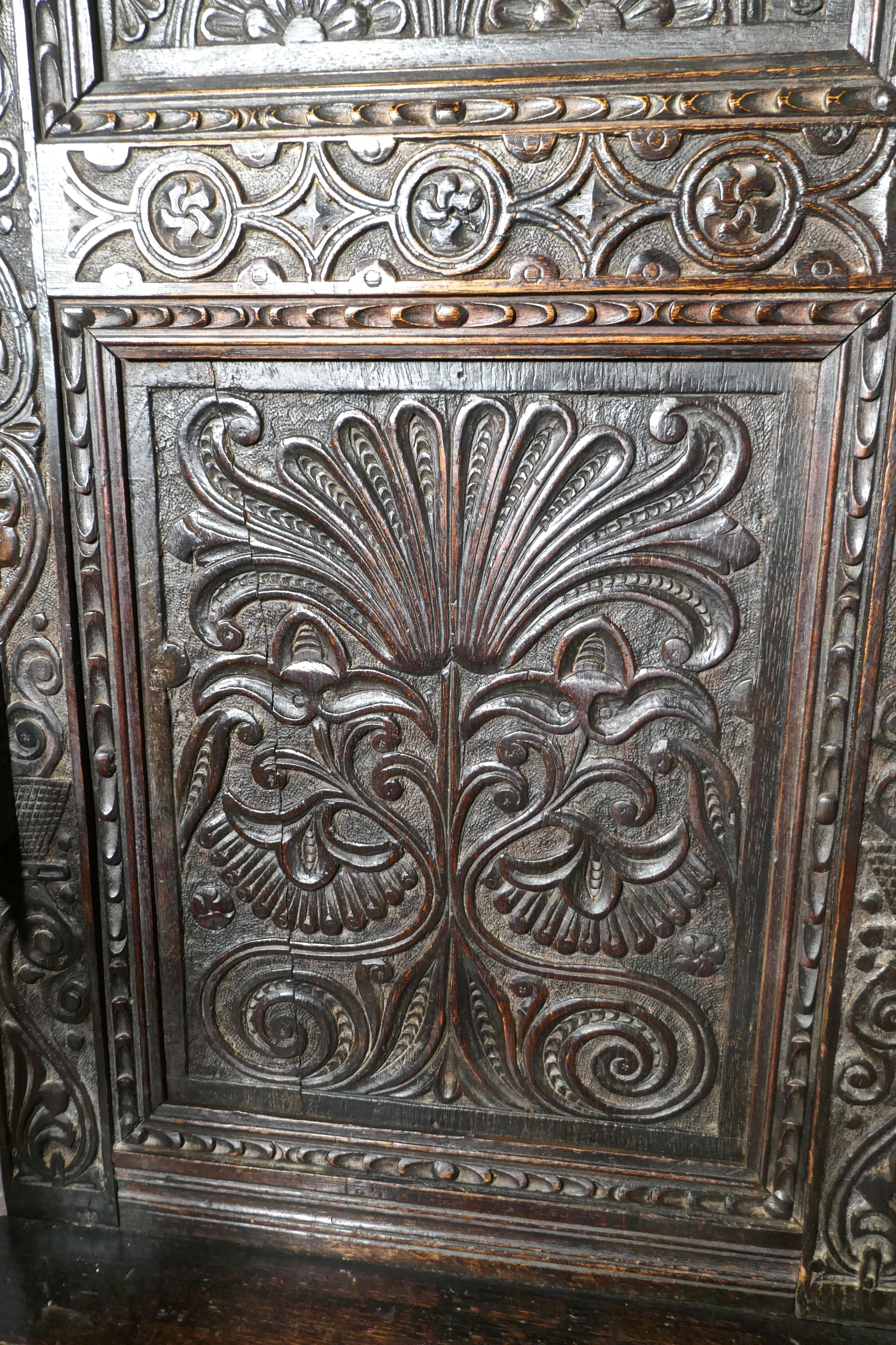 17th Century Carved Oak Wainscot Chair 1