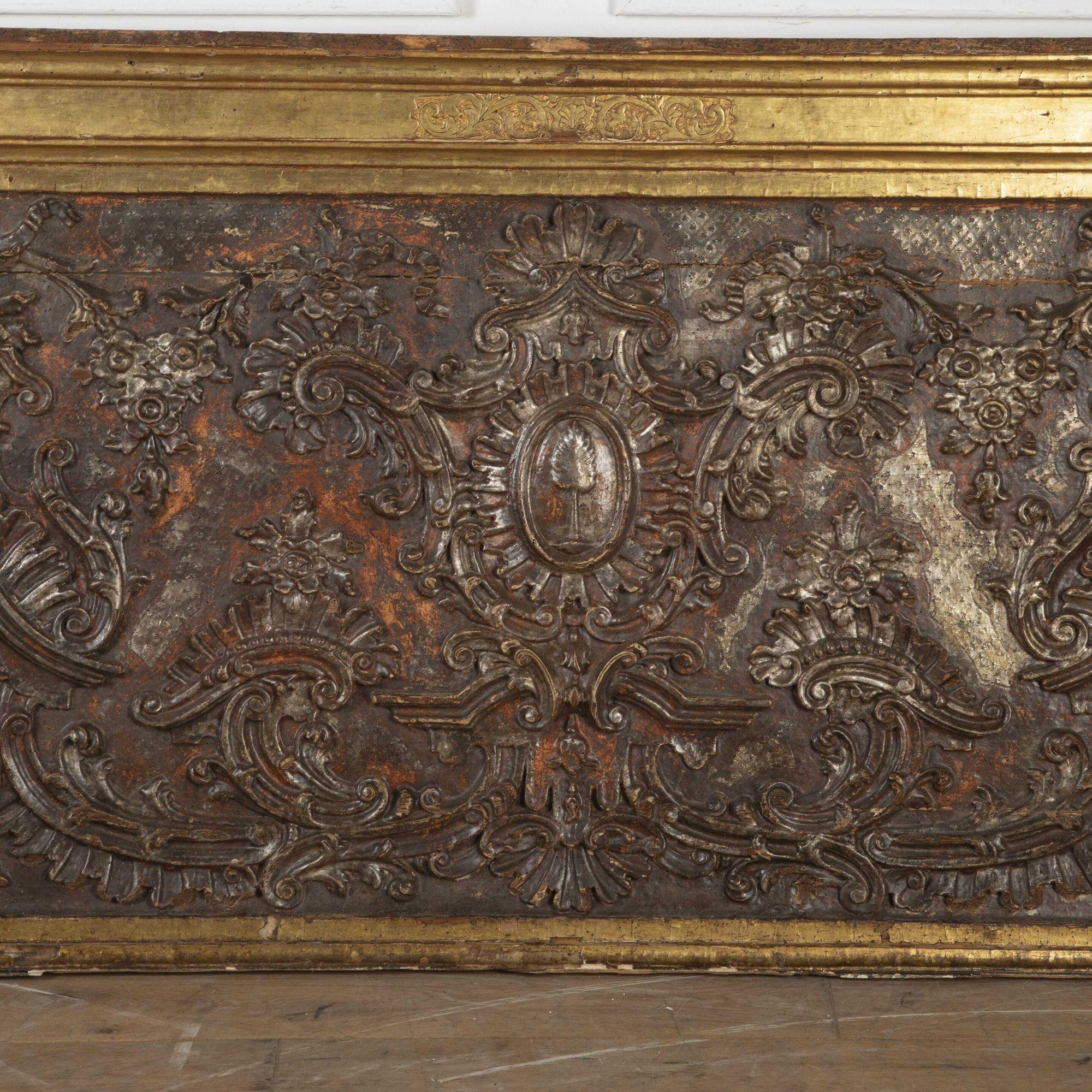Wood 17th Century Carved Spanish Alter Panel