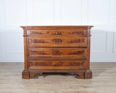 17th-Century Central Italian Walnut Commode with Maple Inlay