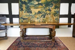 17th Century, Charles I, Oak Draw Leaf Table, Circa 1640