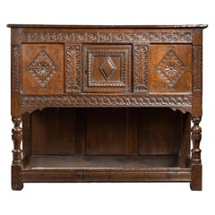 17th Century Charles II Carved Oak Livery Cupboard