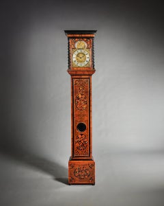 Pendule de longcase à mois de Charles II du 17ème siècle par John Greenhill.