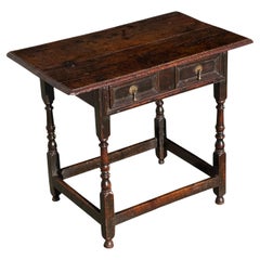 17th Century Charles II Oak Lowboy Side Table