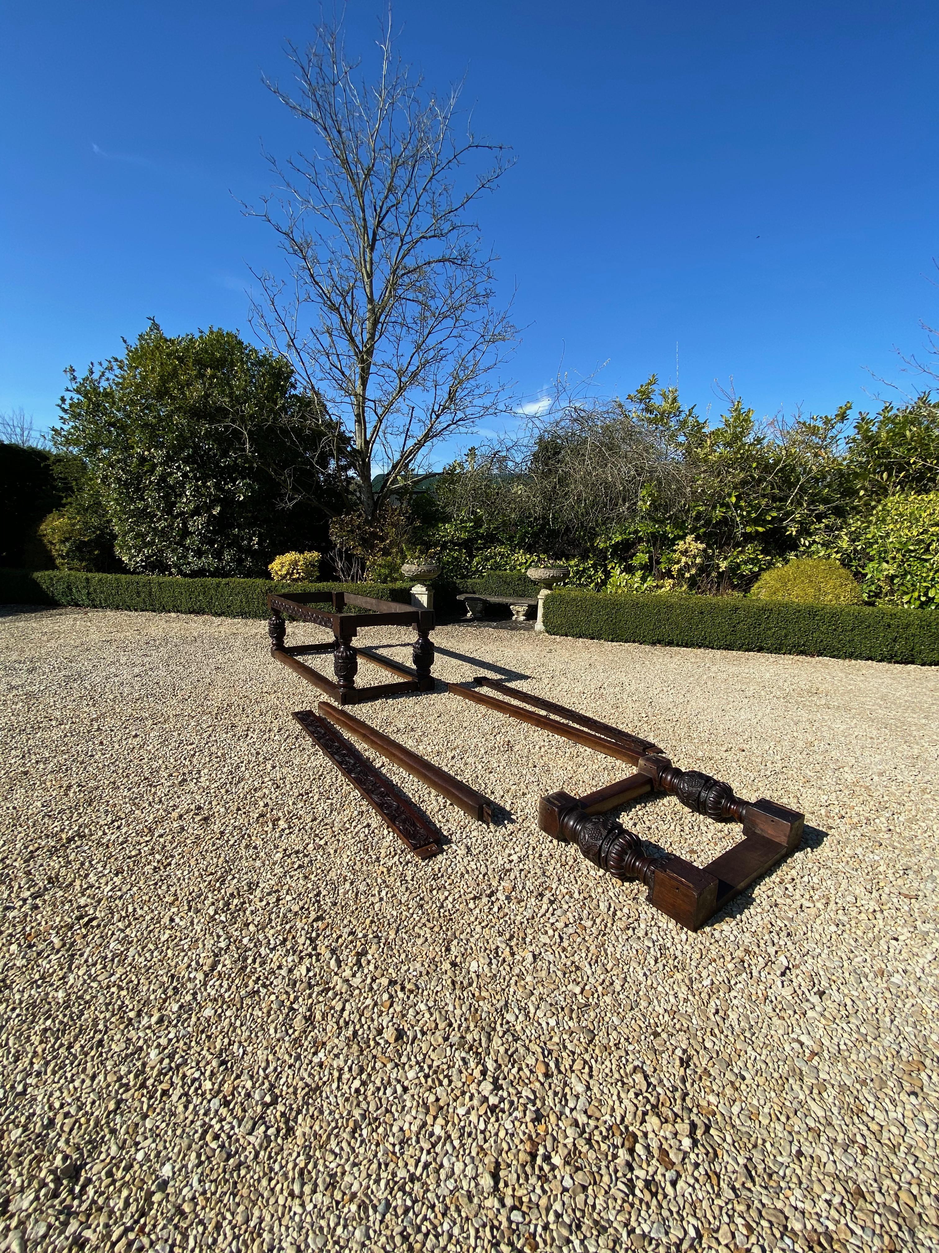 18th Century and Earlier 17th Century Charles II Oak Refectory Table Banquet Dining Table, circa 1660