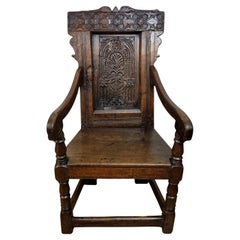 17th Century Charles II Oak Wainscot Armchair, Circa 1680