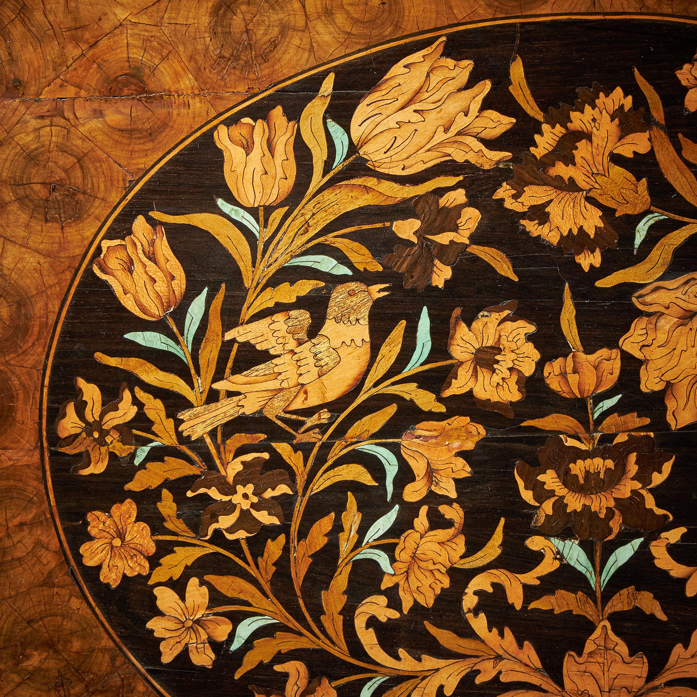 17th Century Charles II Olive Oyster Floral Marquetry Table, Circa 1690 3